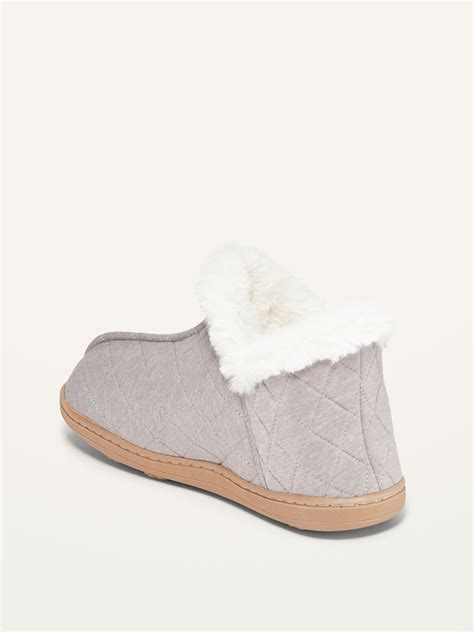 Quilted Faux Fur Lined Bootie Slippers For Women Old Navy