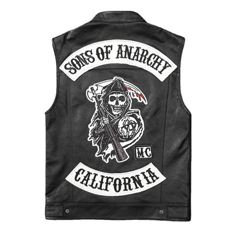 Sons Of Anarchy Classical Motorcycle Biker Leather Vest Men Genuine