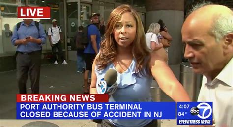 Cool As Cucumber Tv Reporter Effortlessly Blocks Man From Entering Her