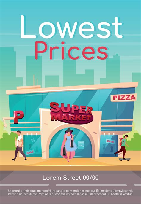 Lowest Prices Poster Flat Vector Template Mall Discount For Clothes