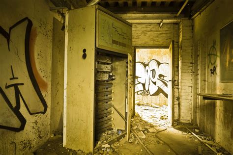 X Abandoned Art Brick Wall Building Dilapidated Dirty Graffiti Painting Street