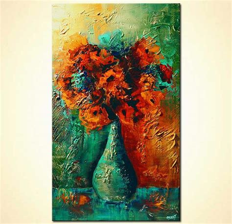 Free for commercial use no attribution required high quality images. Painting for sale - vase with red flowers colorful home ...