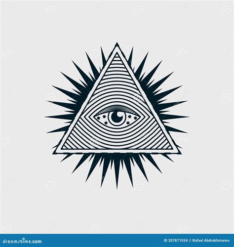 Eye In The Triangle Pyramid Vector Icon The Sign Of The Third All