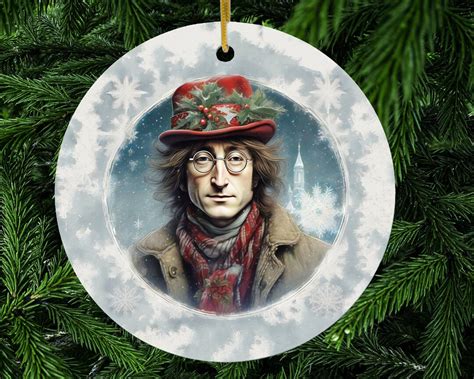 John Lennon Christmas Ornament Christmas Tree Ornament Ceramic