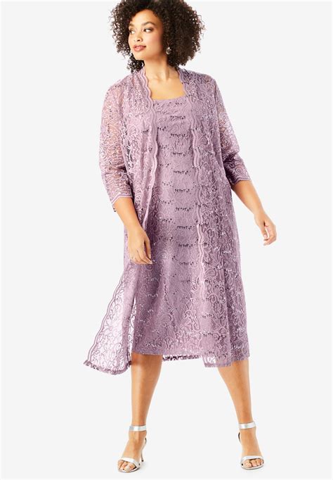 Flyaway Full Length Jacket Dress Plus Size Formal And Special Occasion