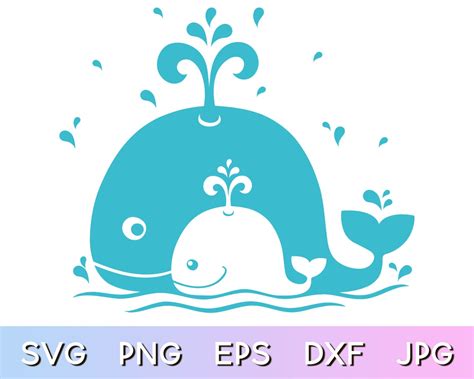 Whales Svg Baby Whale Svg Blue Whale Png Ocean Clipart Svg Etsy Canada
