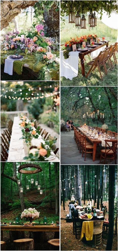 woodland wedding table decor ideas deer pearl flowers