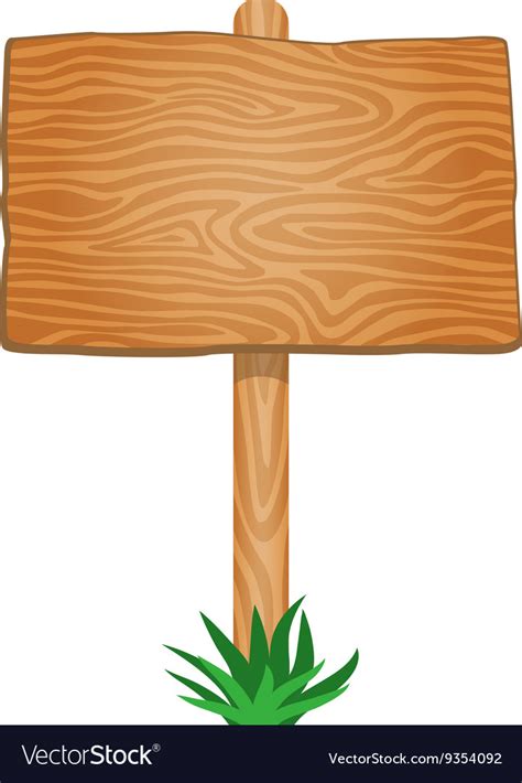 Single Empty Wood Signboard Royalty Free Vector Image