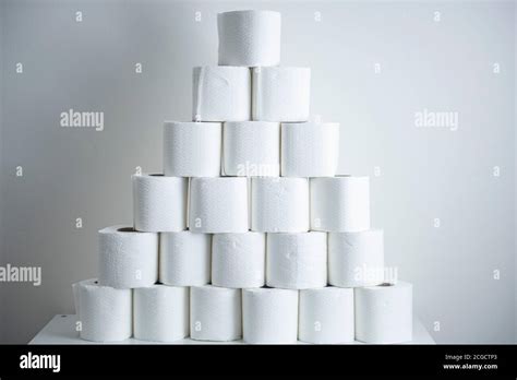 Stacked Rolls Of Toilet Paper Stock Photo Alamy