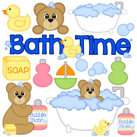 Also you can search for other artwork with our tools. Bath Time Digital Clipart - Set of 14 - Bath Tub, Bear ...