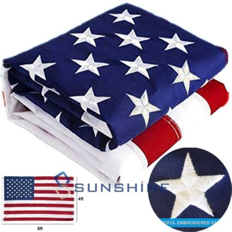 4x6 ft us american flag heavy duty embroidered stars sewn stripes grommets nylon ebay