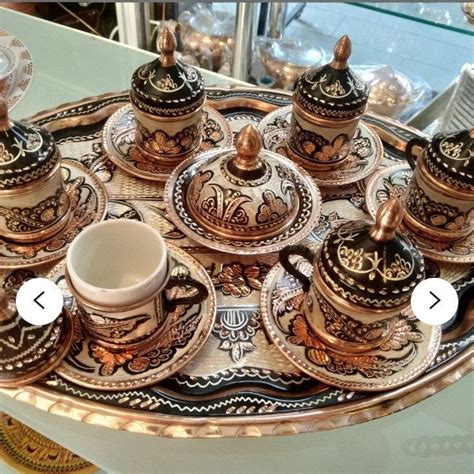Cooper Ceramic Handmade Turkish Coffee Cup SET Of 27 Turkish Cup