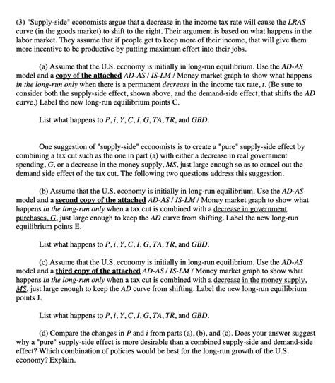 3 Supply Side Economists Argue That A Decrease In