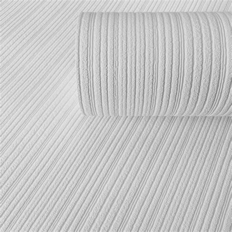 Cord Stripe White Blown Vinyl Wallpaper As Creation