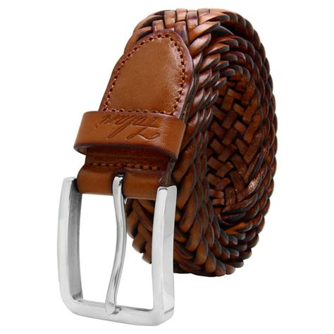Falari Falari Brown Mens Braided Belt 100 Genuine Leather 35mm