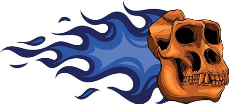 Vector Illustration Of Ape Skull With Flames Stock Image Vectorgrove