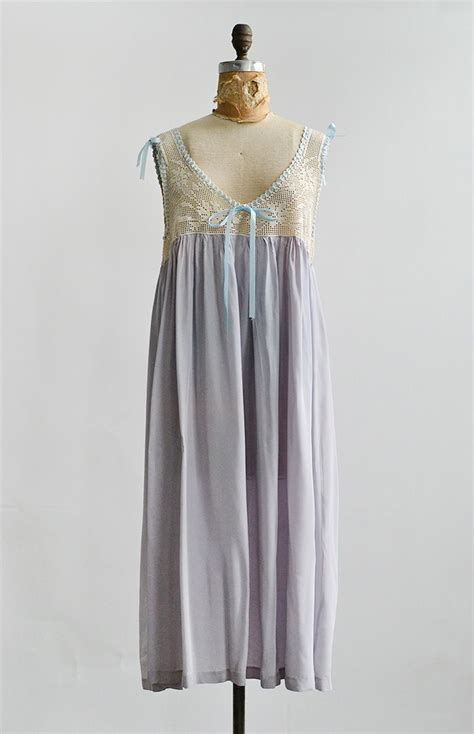 Antique 1910s Light Blue Silk Nightgown Wendy Darling Nightgown