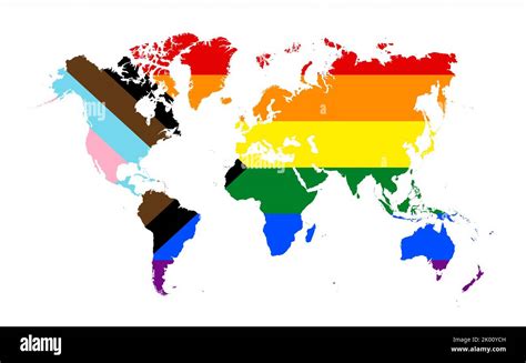 Progress Lgbtq Rainbow World Map The Most Widely Known Worldwide Is