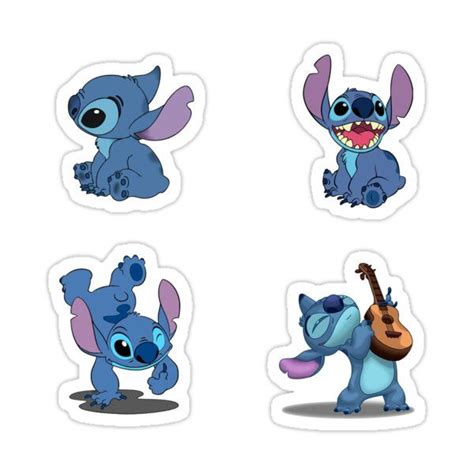 Stitch Stickers 4 Pack Sticker By Ss52 In 2021 Cute Stickers Lilo