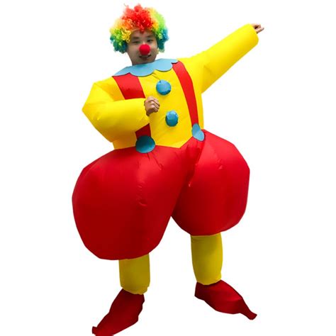 Inflatable Clown Costume Halloween Blow Up Funny Dress Outfit For Adult