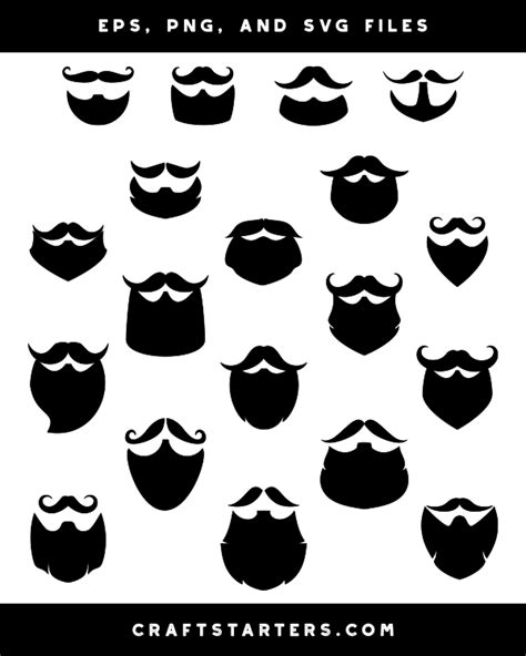 Hipster Beard And Mustache Silhouette Clip Art