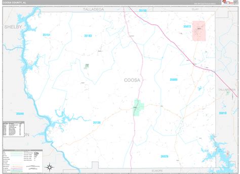 Coosa County Al Wall Map Premium Style By Marketmaps Mapsales