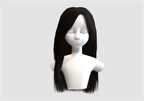 Black Long Hair 3d Model By Nickianimations