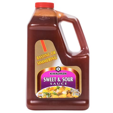 Sweet and sour sauce is a sauce made by combining a sweet component and a sour component with cornstarch as the thickening agent. Kikkoman .5 Gallon Sweet & Sour Sauce