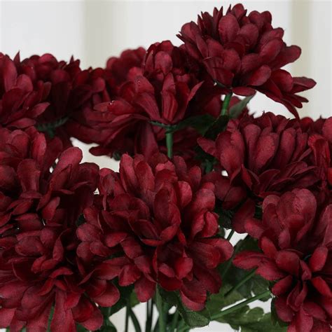 84 silk chrysanthemum burgundy silk flowers factory