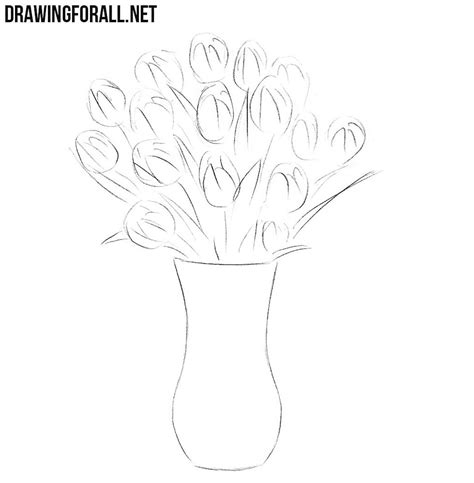 Flower vase drawing pencil drawings of flowers flower sketches pencil art drawings pencil sketching drawing drawing drawing poses drawing ideas gerbera flower. How to Draw Flowers in a Vase