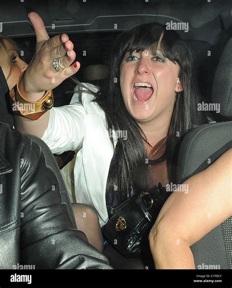 Natalie Cassidy In A Taxi With A Group Of Friends And Heads Into Soho London England 0805