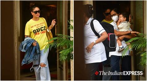 Kareena Kapoor Makes A Stylish Statement As She Heads To Airport With Saif And Sons Taimur Jeh