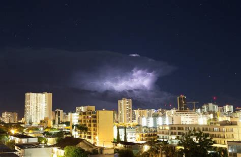 Lightning Streaks Across Honolulu Night Sky In Rare Hawaii Storm