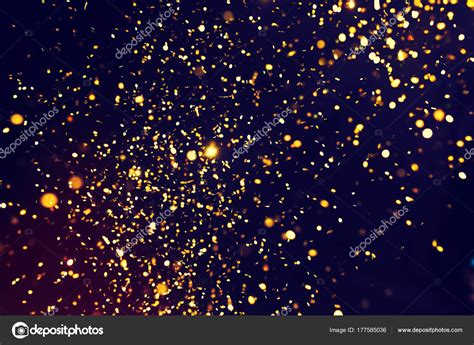 Photo Of Golden Glitter On A Black Background Golden Explosion — Stock