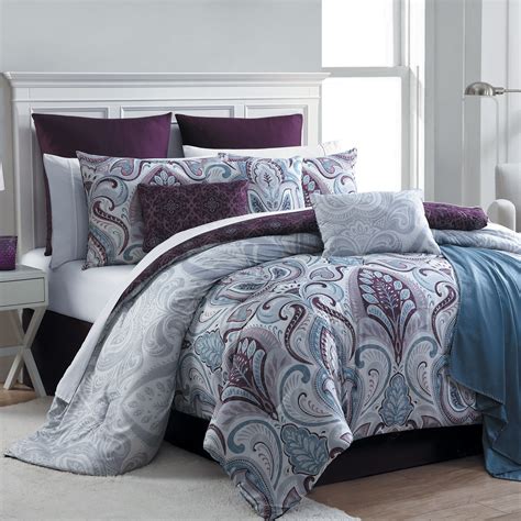 Buy products such as collections etc navy rose floral medallion printed tiered ruffled bedspread for full bed, 110 x 94, twin at walmart and save. Essential Home 16-Piece Complete Bed Set - Bedrose Plum - Home - Bed & Bath - Bedding - Bedding ...