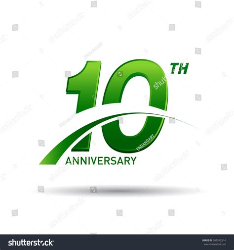 10 Years Anniversary Celebration Logo Design Stock Vector Royalty Free