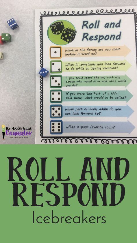 Roll And Respond Icebreakers Ice Breakers Middle School Counseling