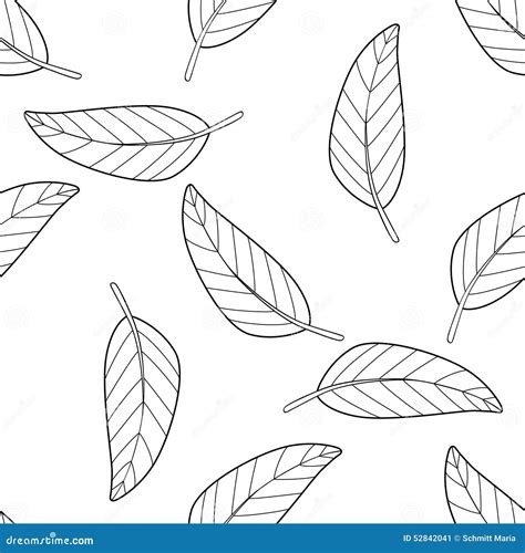 Seamless Pattern Of A Lot Of Mango Leaves Stock Illustration