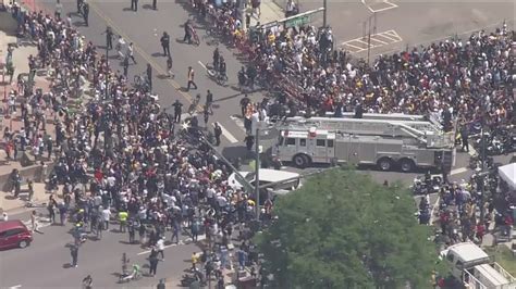 Raw Denver Officer Hit By Firetruck During Nuggets Parade News Com