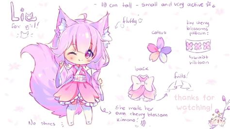 Purple Fox Girl Chibi Cute Anime Chibi Cute Drawings