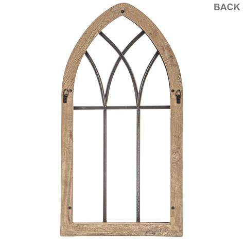 Two Architectural Cathedral Arch Window Frames Wooden Wall Decor