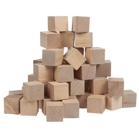 Juvale Small Wooden Craft Cubes Unfinished Natural Wood Mini Wooden