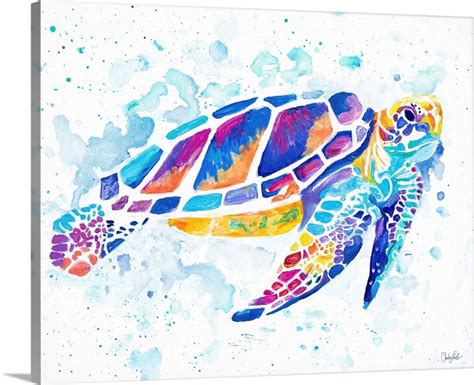 Vibrant Sea Turtle Wall Art Canvas Prints Framed Prints Wall Peels