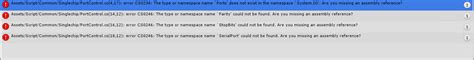 Unity The Type Or Namespace Name Ports Does Not Exist In The