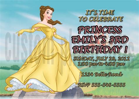 Disney Princess Personalized Birthday Invitation Invitation Design Blog