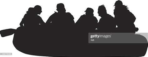 Silhouette Of People Rafting High Res Vector Graphic Getty Images