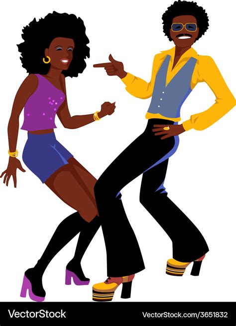 Disco Dancers Isolated Royalty Free Vector Image