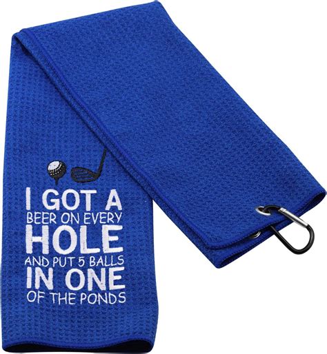 Pxtidy Funny Golf Towels For Men I Got A Beer On Every Hole And Put 5