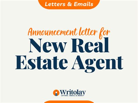 New Real Estate Agent Announcement Letter Template