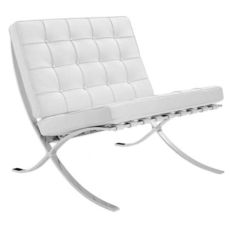 Luxury metal legs leather dining chair white tufted pure leather chairs dining room modern. Barcelona Chair White Premium Leather - Shipped within 24 ...